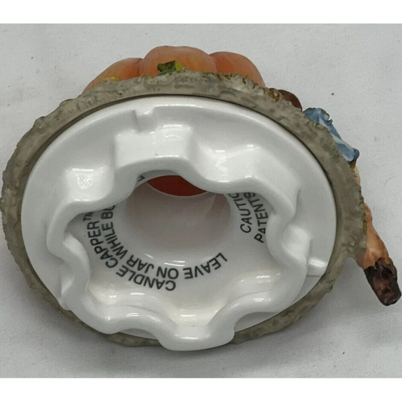 S'Toppers Pumpkin and Scarecrow Candle Capper 4” Ceramic Fall - Picture 9 of 12